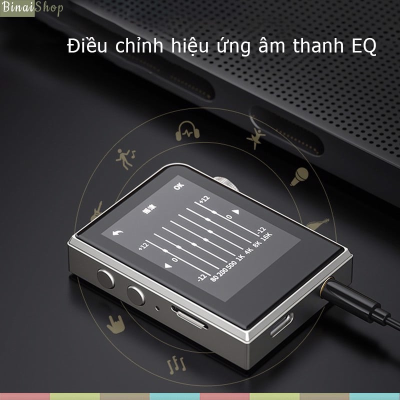 Ruizu A58 - Máy Nghe Nhạc Lossless Hifi, Màn Hình Cảm Ứng, Điều Chỉnh Hiệu Ứng Âm Thanh - Hàng chính hãng
