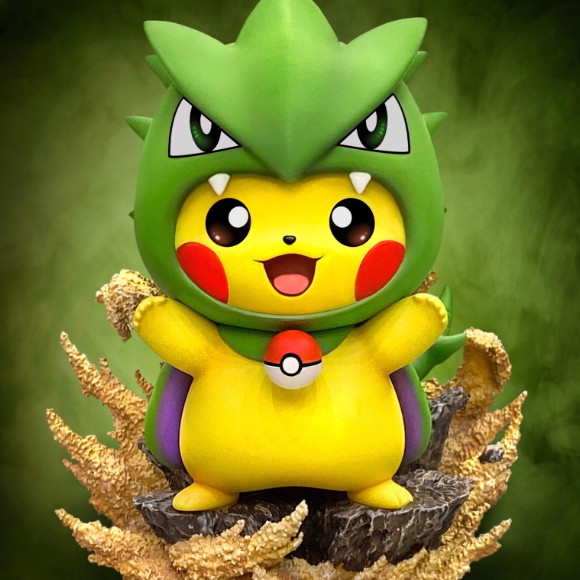 Mô hình gapcha Chibi Pikachu Tyranitar Pokemon khoát áo bạo chúa sa mạt 2059 8-5