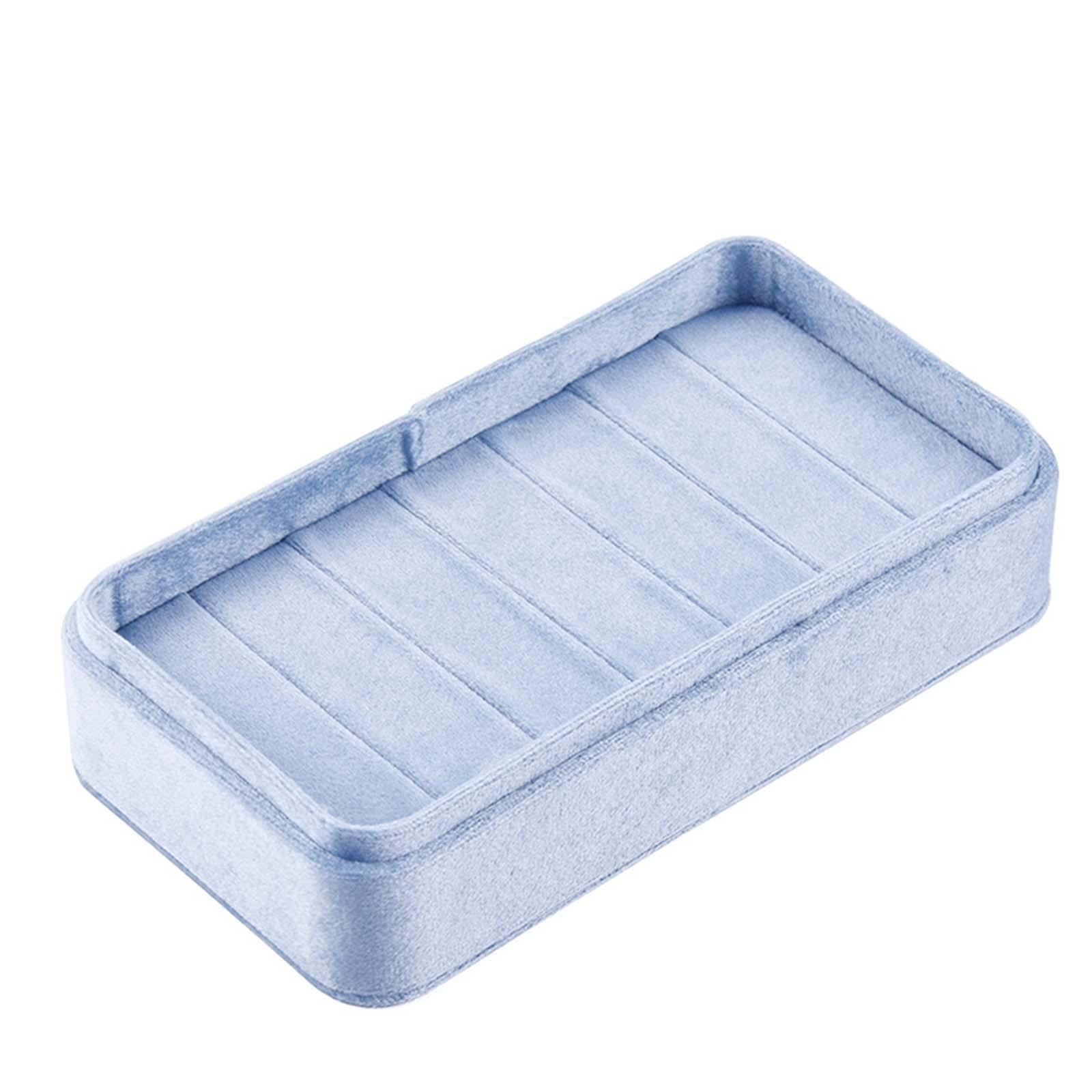 2Pcs Dustproof Velvet Rings Display Holder Storage Case for Girls Dress Tables