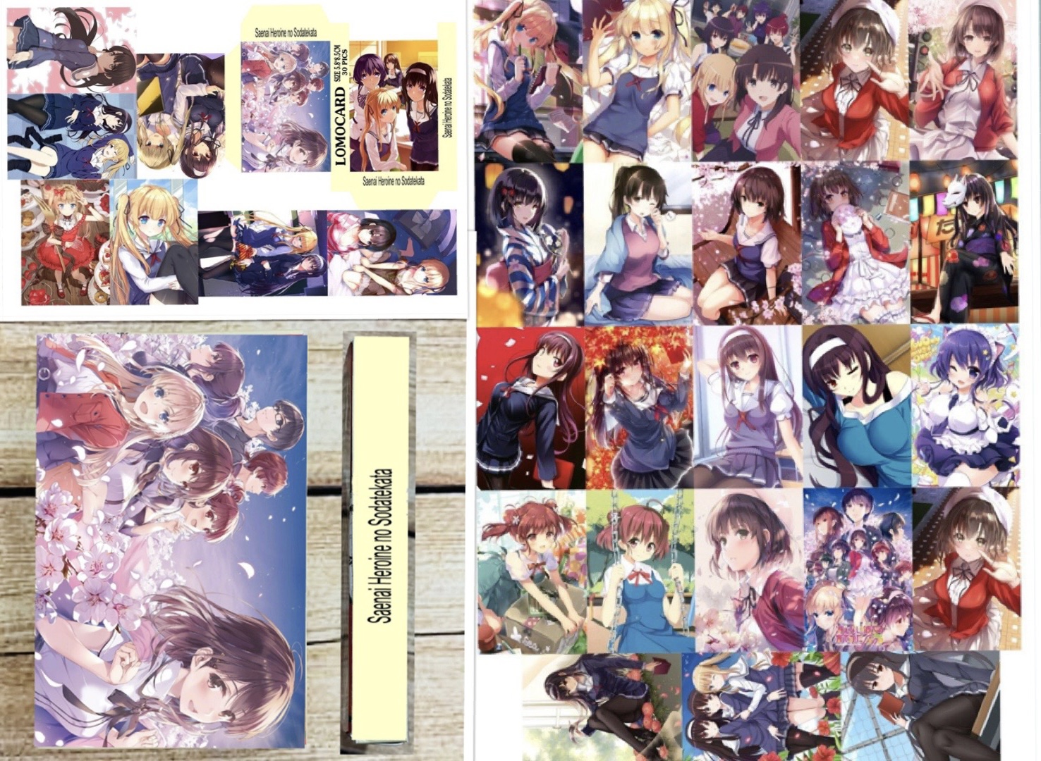 Bộ lomo card Saenai Heroine no Sodatekata 30 ảnh khác nhau/ hộp Thẻ card Saenai Heroine no Sodatekata