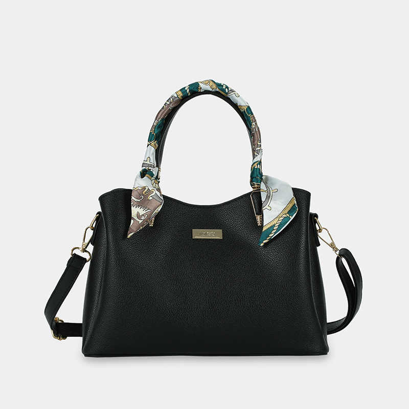 Túi Xách Nữ Công Sở Sang Chảnh IDIGO FB2-5055, Túi Đeo Chéo Thời Trang Phối Khăn Lụa Đi Tiệc Cao Cấp