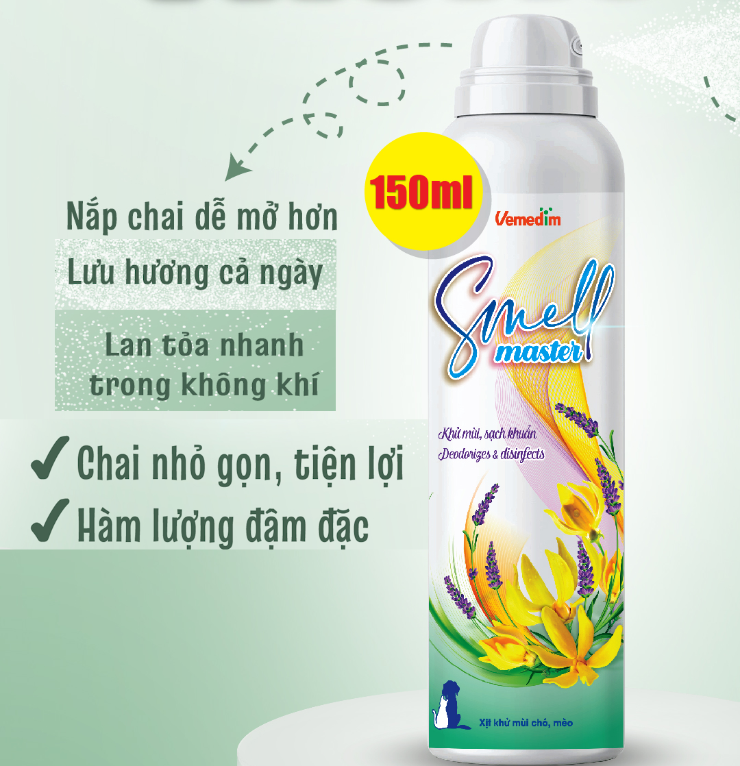 Xịt khử mùi chó mèo Vemedim Smell Master (chai 150ml)