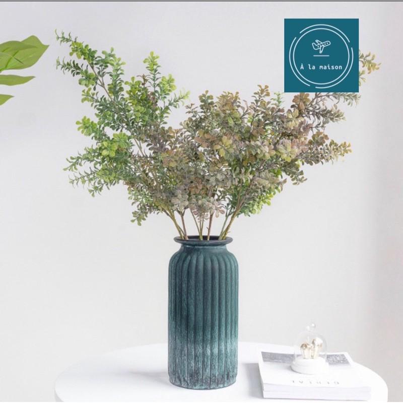 Cành lá hoàng dương nhân tạo 70cm trang trí không gian xanh mát
