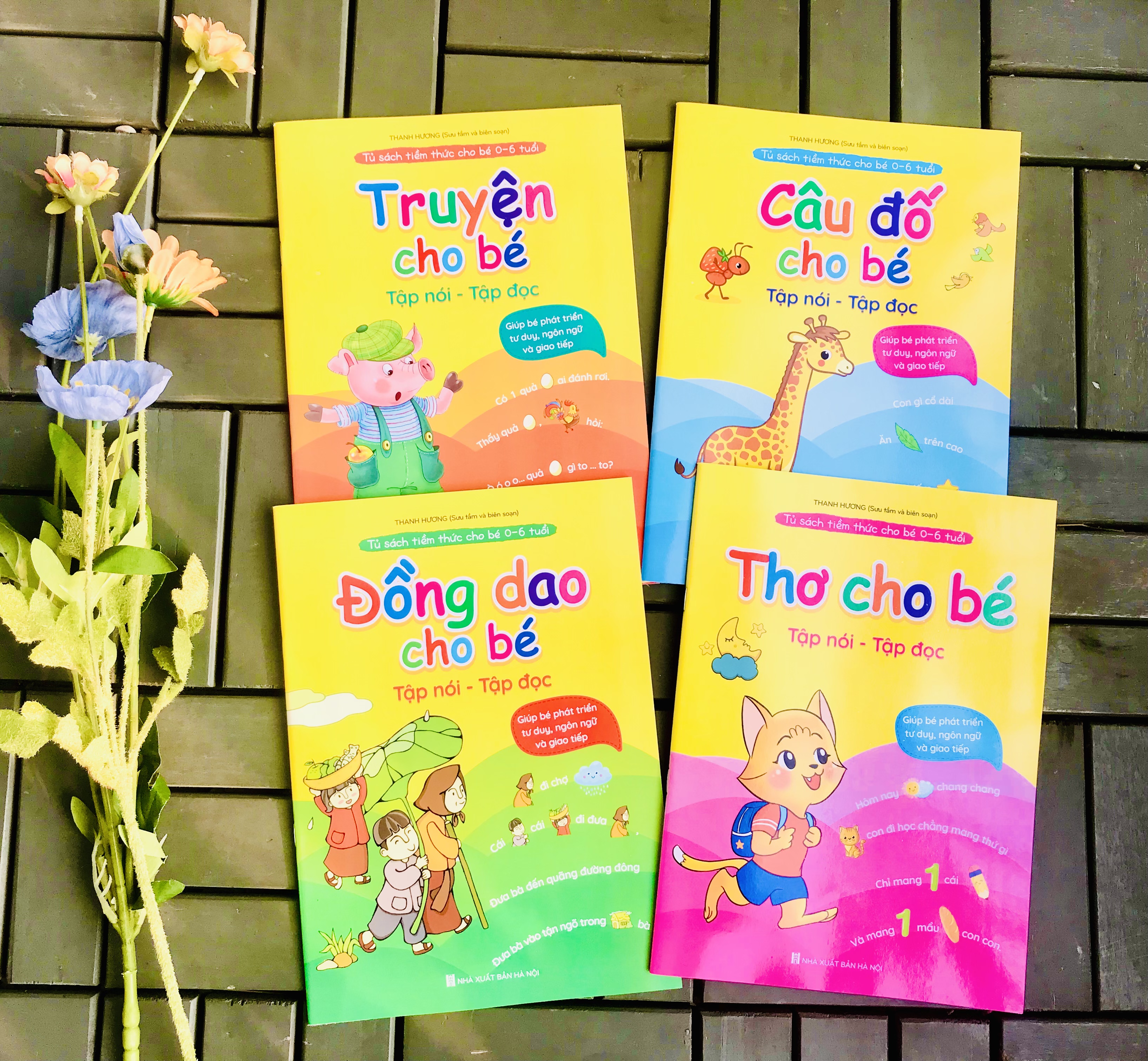 Tủ sách tiền thức cho bé 0-6 tuổi THƠ, TRUYỆN, ĐỒNG DAO,CÂU ĐỐ cho bé tập nói tập đocj