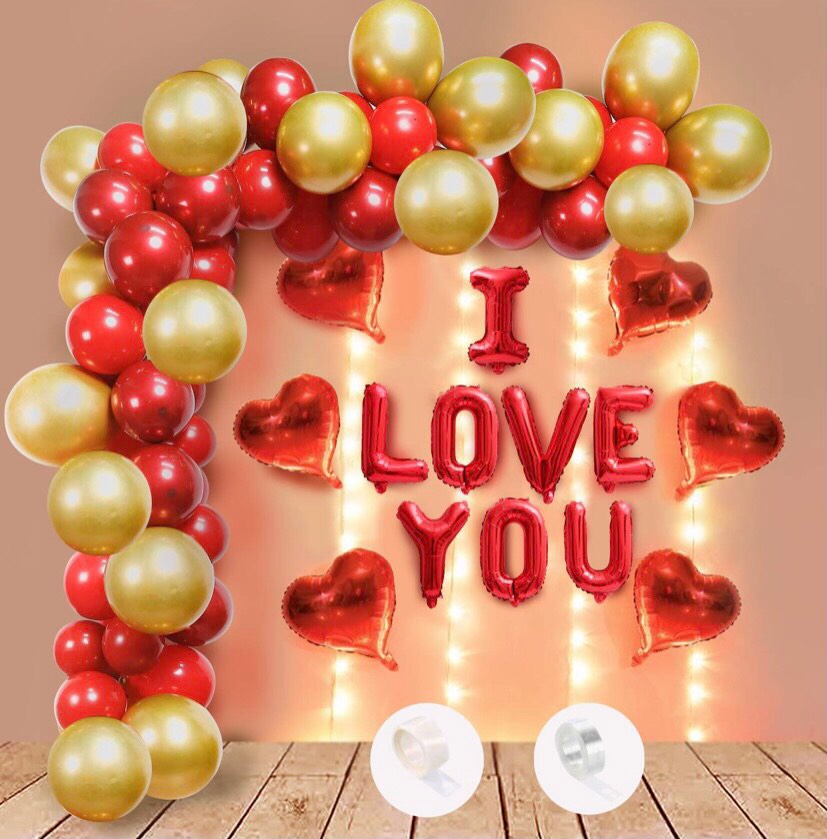 Bộ bong bóng trang trí tình yêu, kỷ niệm cặp đôi, ngày cưới love balloon set hpni03
