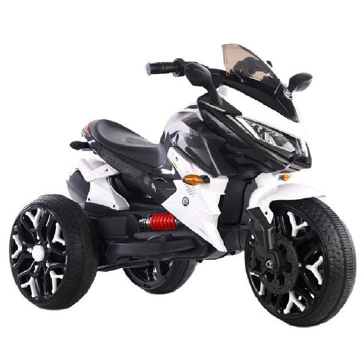 Xe máy điện mô tô 3 bánh BNM 5188 đồ chơi trẻ em 2 động cơ bảo hành 06 tháng (Vàng-Đỏ-Trắng)