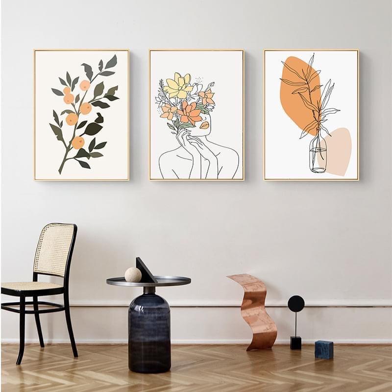 Tranh canvas bộ 3 bức hiện đại