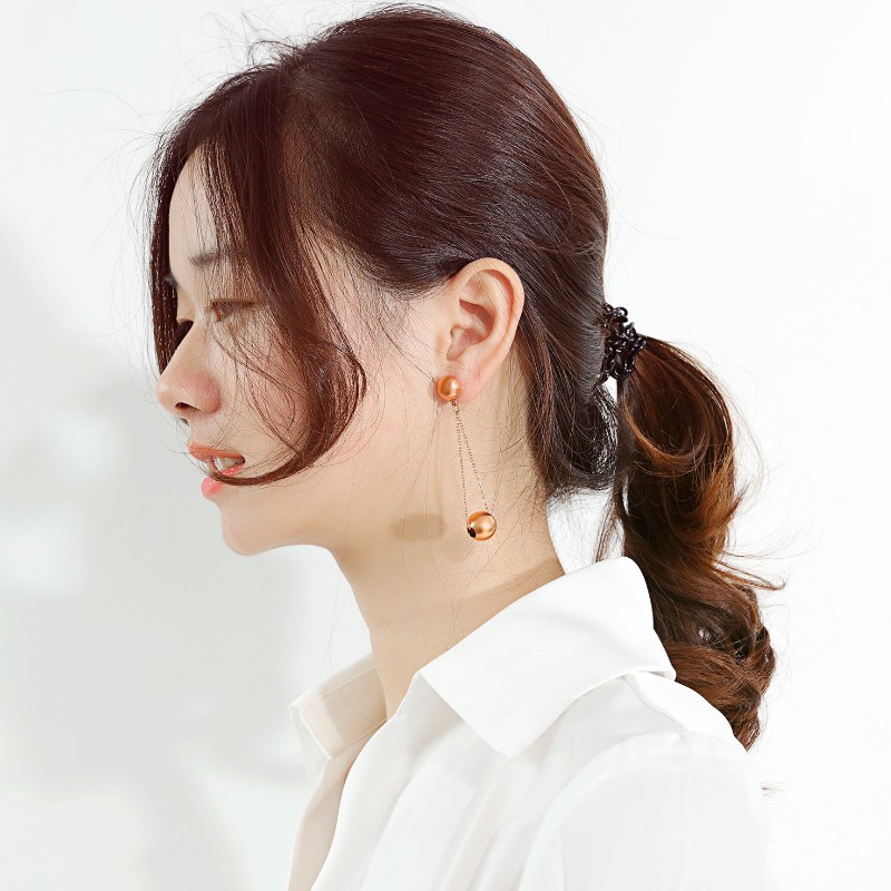 Bông Tai Trái Châu Tòn Ten Titan Ko Đen TT 2886