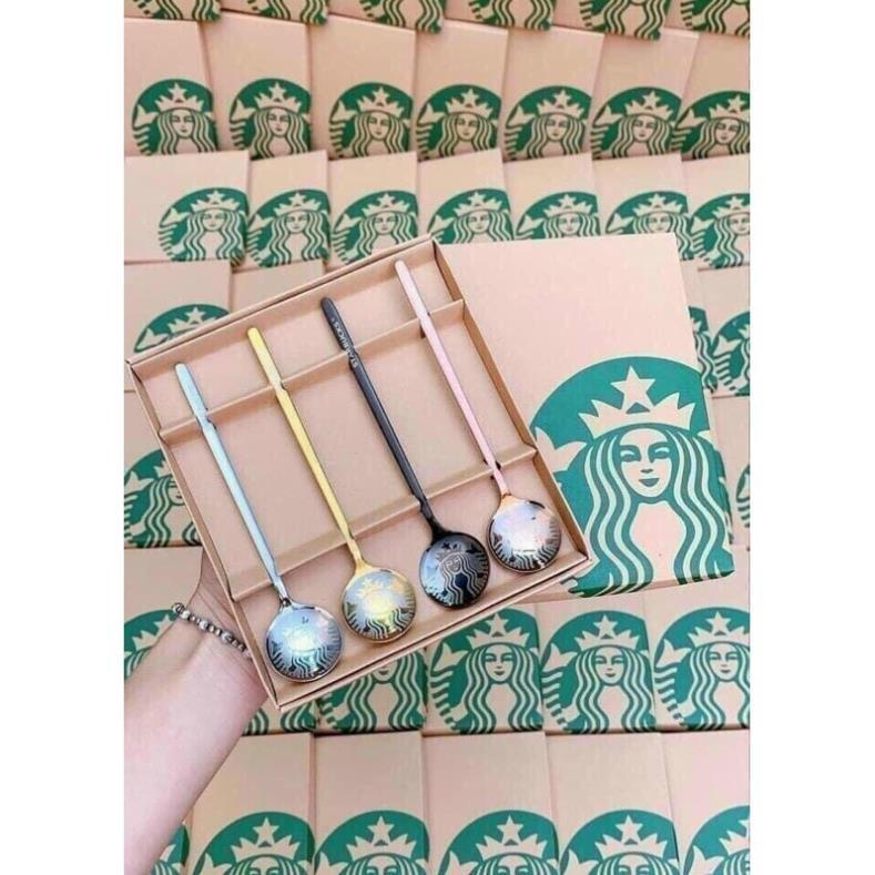 SET 4 THÌA MUỖNG STARBUCK SANG TRỌNG CÓ THỂ LÀM QUÀ TẶNG