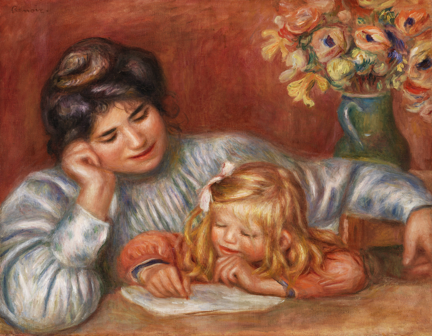 Mẹ và con gái tranh canvas treo tường 40*60