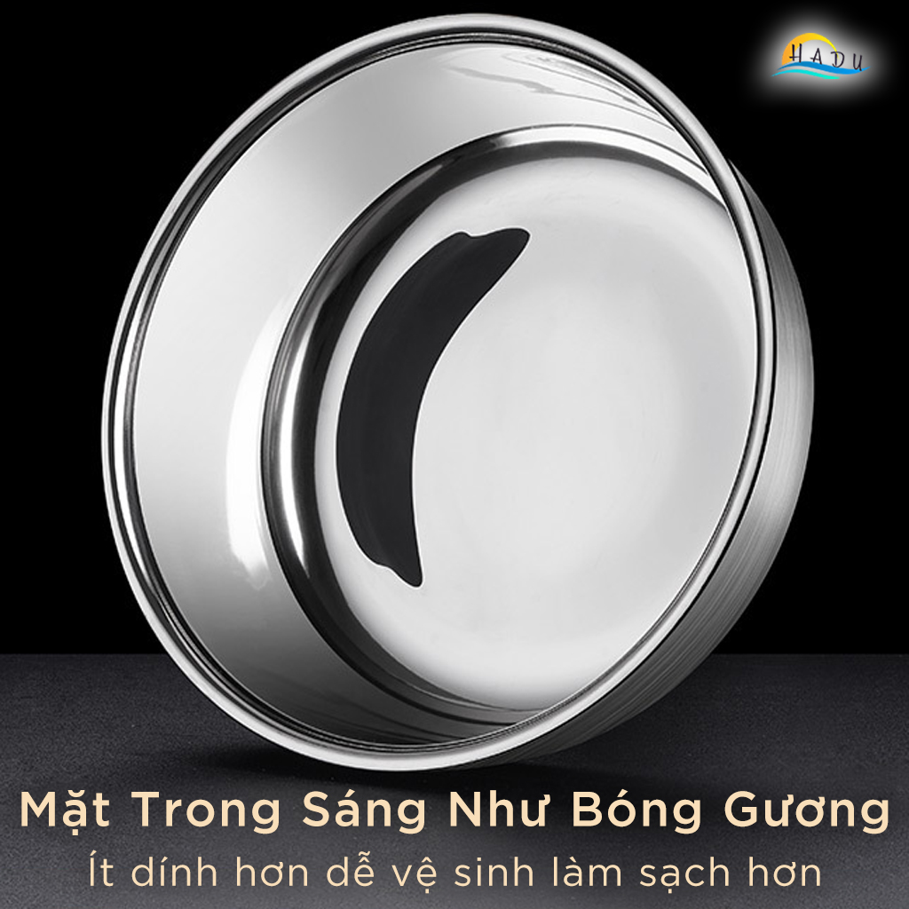 Bát Tô Đựng Canh Hấp Trứng Có Nắp Đậy 20cm Inox 304 Cao Cấp Đạt Chất Lượng LFGB Đức SSGP