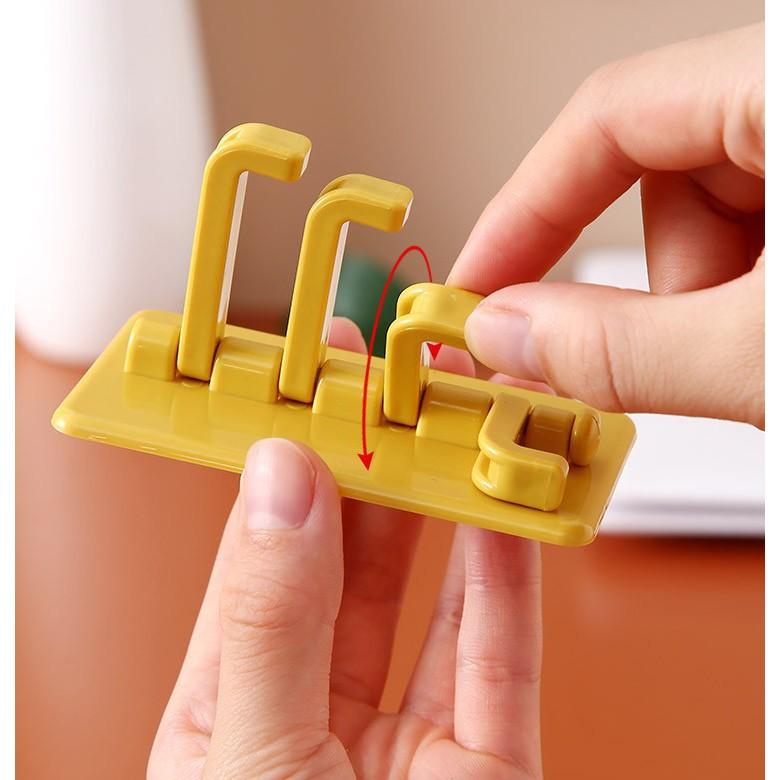 Móc treo đồ dán tường 4 nhánh xoay hình cây thông , giá treo đồ 4 móc, kệ móc đồ tiện dụng xoay 180 độ