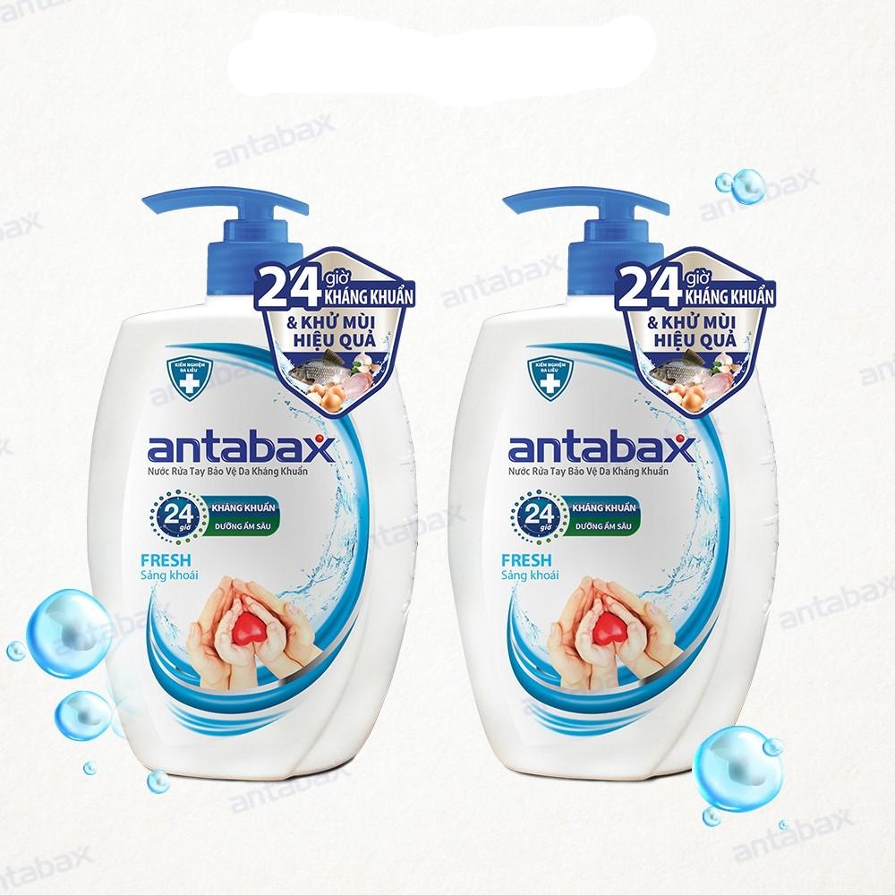 Combo 2 Nước Rửa Tay Bảo Vệ Da Kháng Khuẩn Antabax Fresh Sảng Khoái 250ml