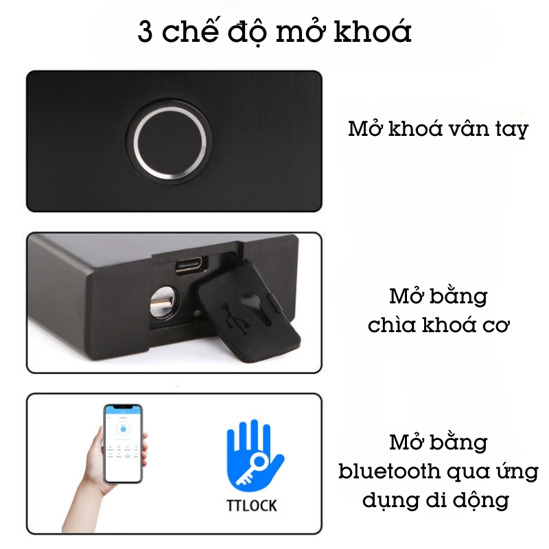 Ổ Khóa Cửa Vân Tay Thông MInh Exsmith P303 Kèm Chìa Khóa Và Mở Bằng Điện Thoại Từ Xa