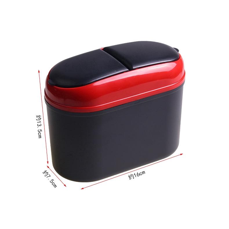 Mini Car Trash Can Suspension Garbage Can Car Storage Box Car Double-open Trash Bin Car Interior Glove Compartment