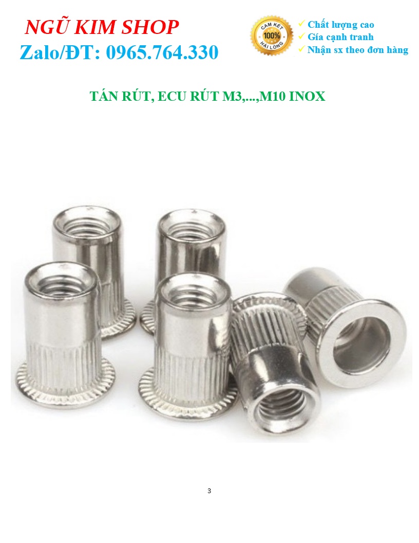 TÁN RÚT _ ECU RÚT M3,...,M10 INOX 304