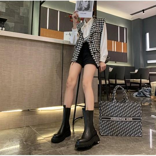 Giày Bốt Cổ Cao Thời Trang Sành Điệu Cao Cấp Độc Đáo Cho Nữ