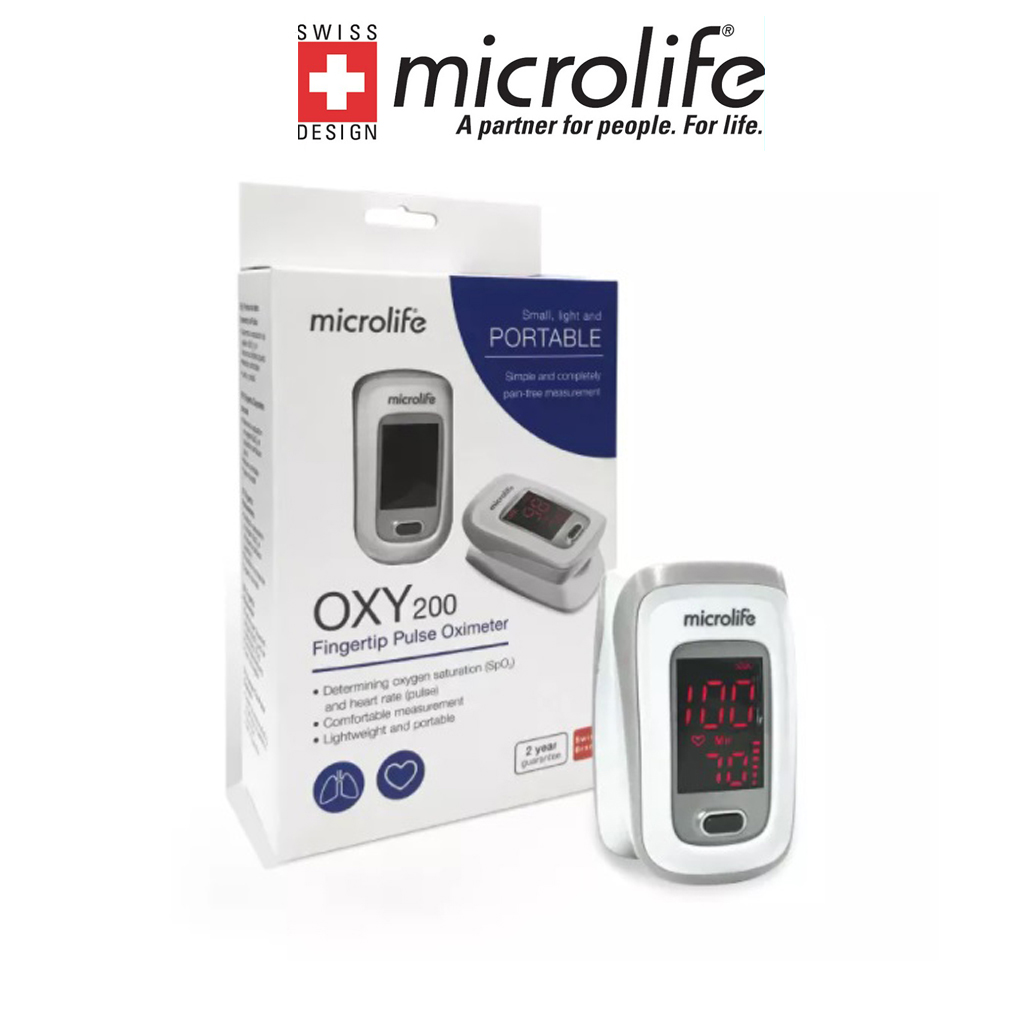 Máy đo nồng độ OXY trong máu và nhịp tim Microlife SPO2 OXY200 - Chính Hãng Thụy Sĩ