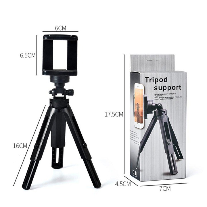 Chân Kẹp Điện Thoại Tripod Mini 3 chân MT01 (Kèm Đầu Kẹp), Kẹp Điện Thoại Bạch Tuộc 3 Chân