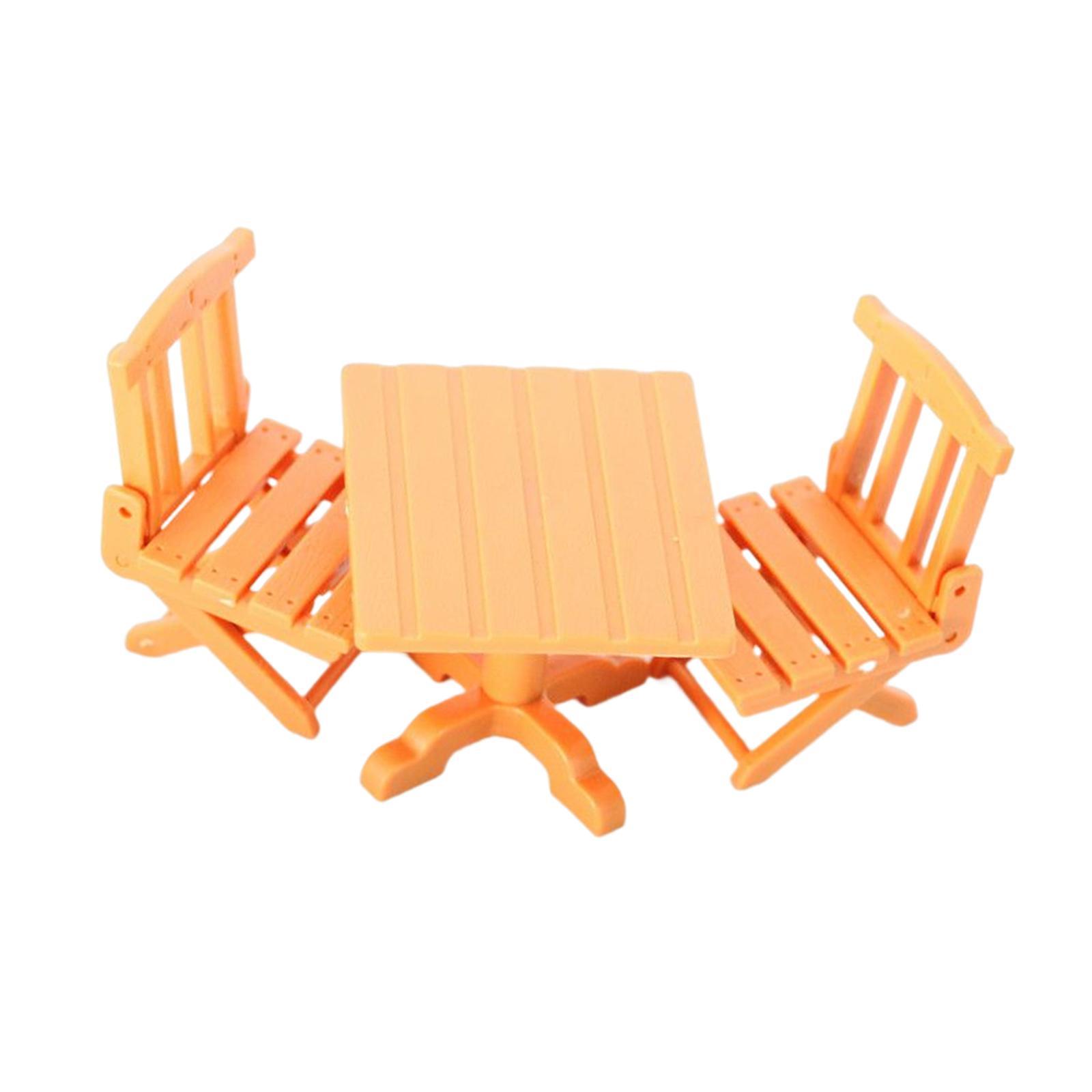 Doll House Furniture Handpainted Dollhouse Table Chairs for Decor