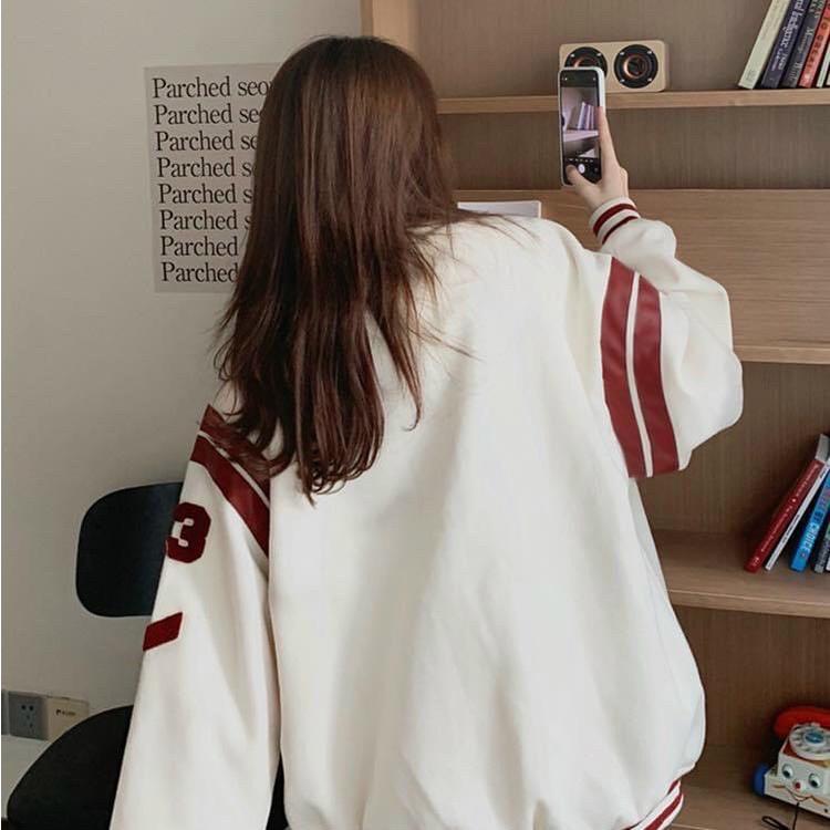 Áo Khoác Nỉ Cardigan Bomber Bóng Chày LB93 IN NỖI Form Rộng Unisex NAM NỮ COUPLE Ulzzang KUN