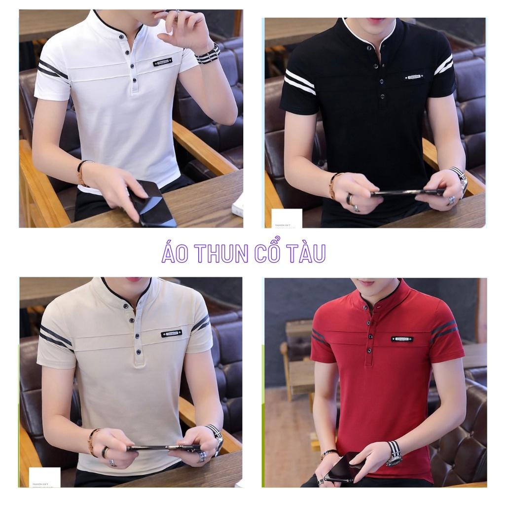 Áo thun nam cổ trụ mềm mại vải chống nhăn thấm mồ hôi co giãn thoải mái Skymen Fashion