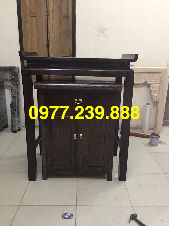 bộ bàn thờ gỗ sồi 153cm