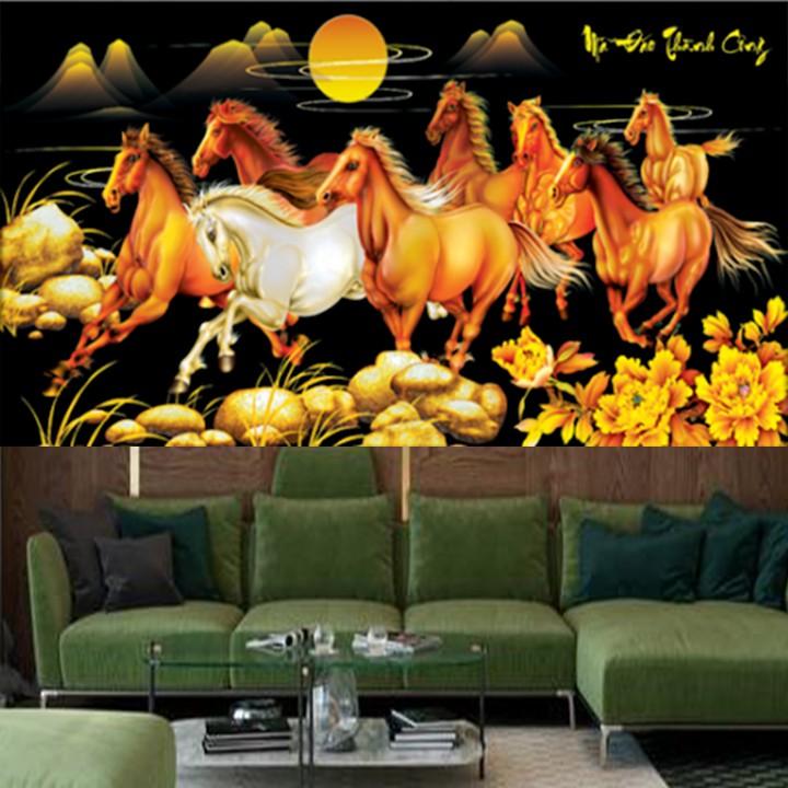 Tranh thêu mã đáo thành công nền đen LV3123 - kích thước: 84 * 46cm.