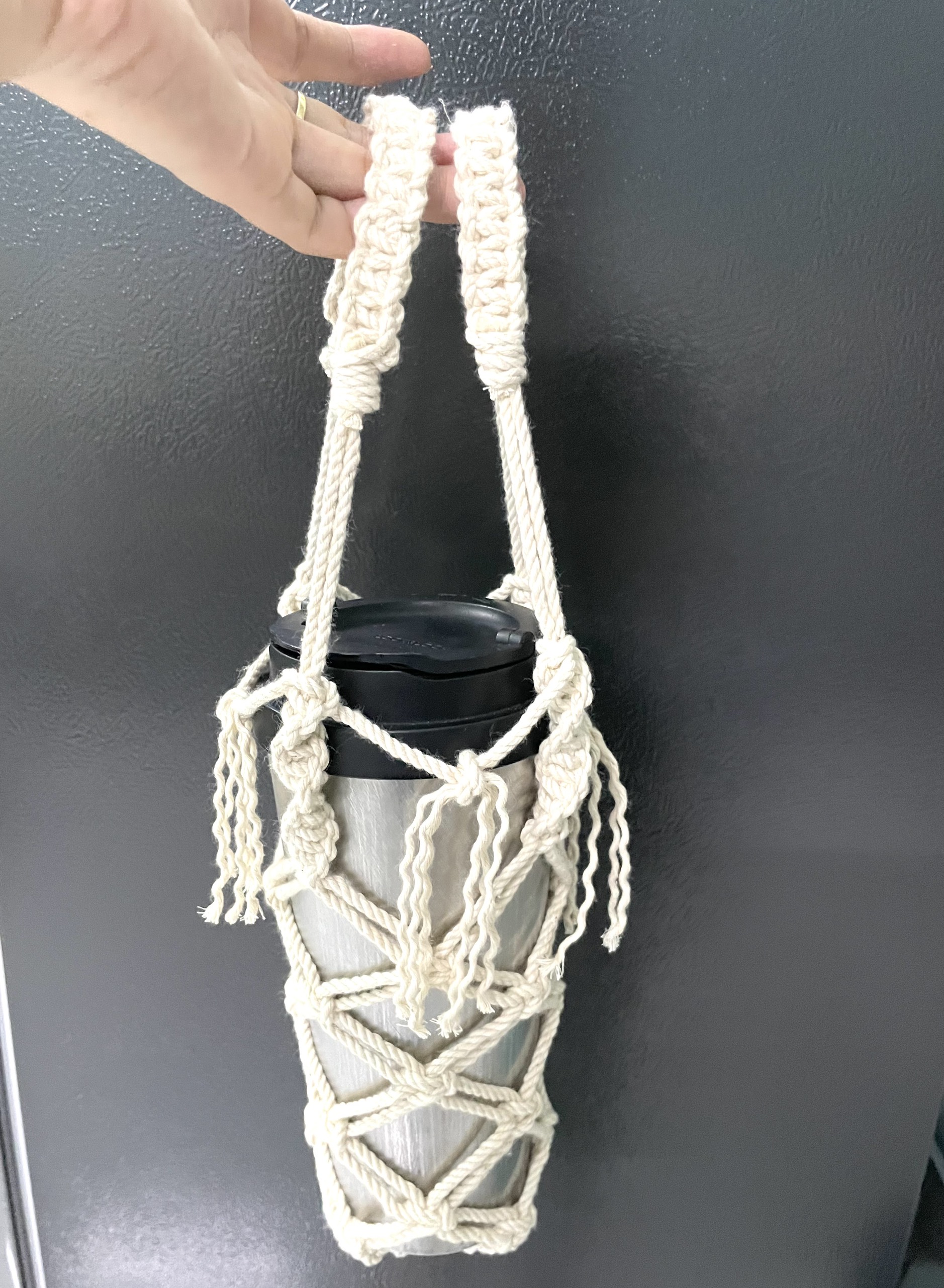 Túi đựng bình giữ nhiệt macrame, túi đựng bình nước đi làm, đi chơi, đi học tiện dụng