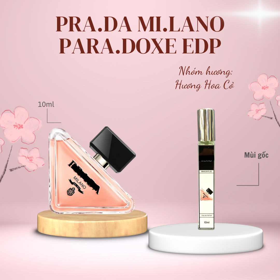 Tinh dầu nước hoa nữ dạng xịt 10ML Pra.da Mi.lano Para.doxe EDP  ngọt ngào, quyến rũ