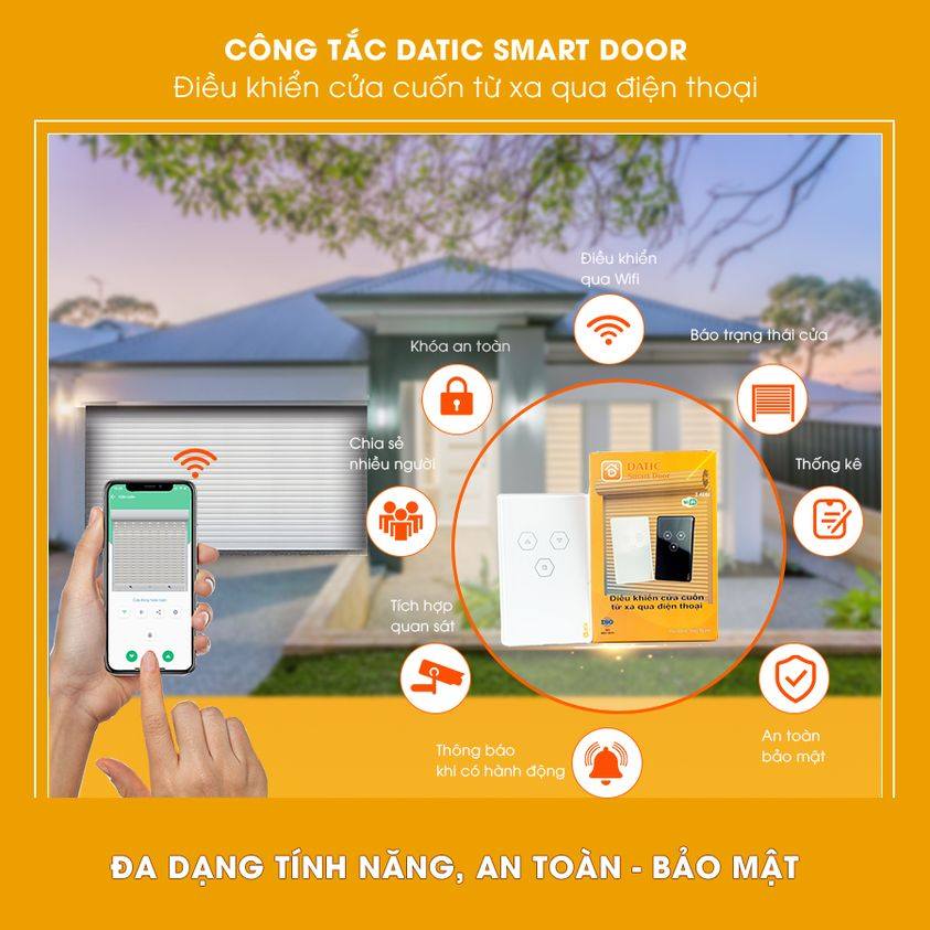 Điều khiển cửa cuốn từ xa qua điện thoại Datic - Hàng chính hãng
