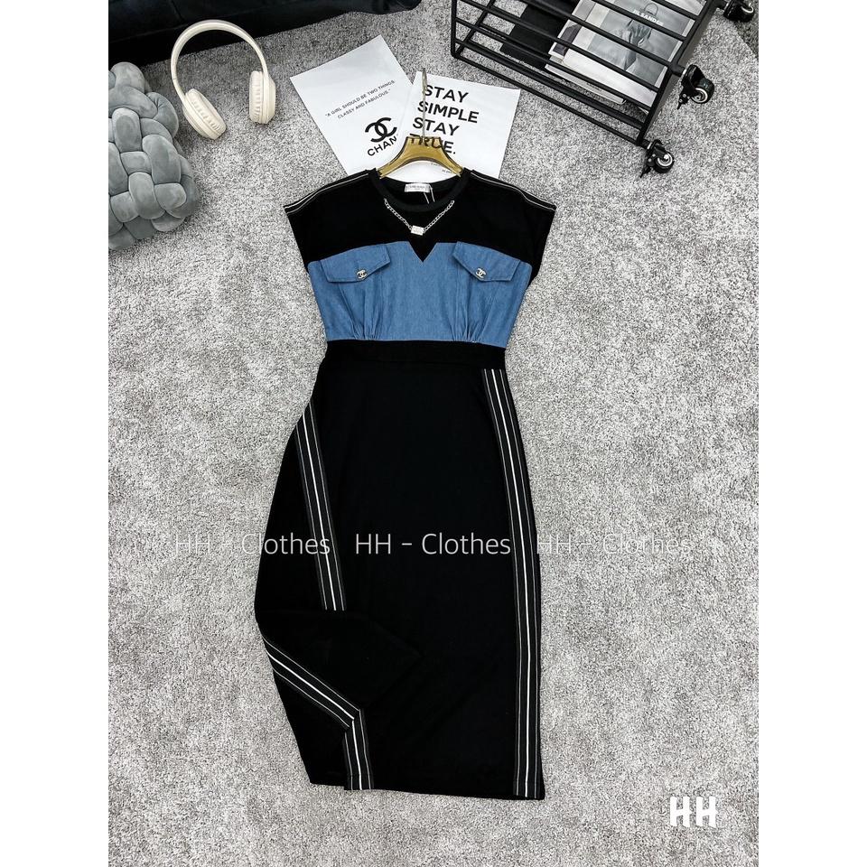 VÁY ĐI CHƠI, VÁY PHA BÒ VIỀN XẺ ĐÙI CỰC HOT