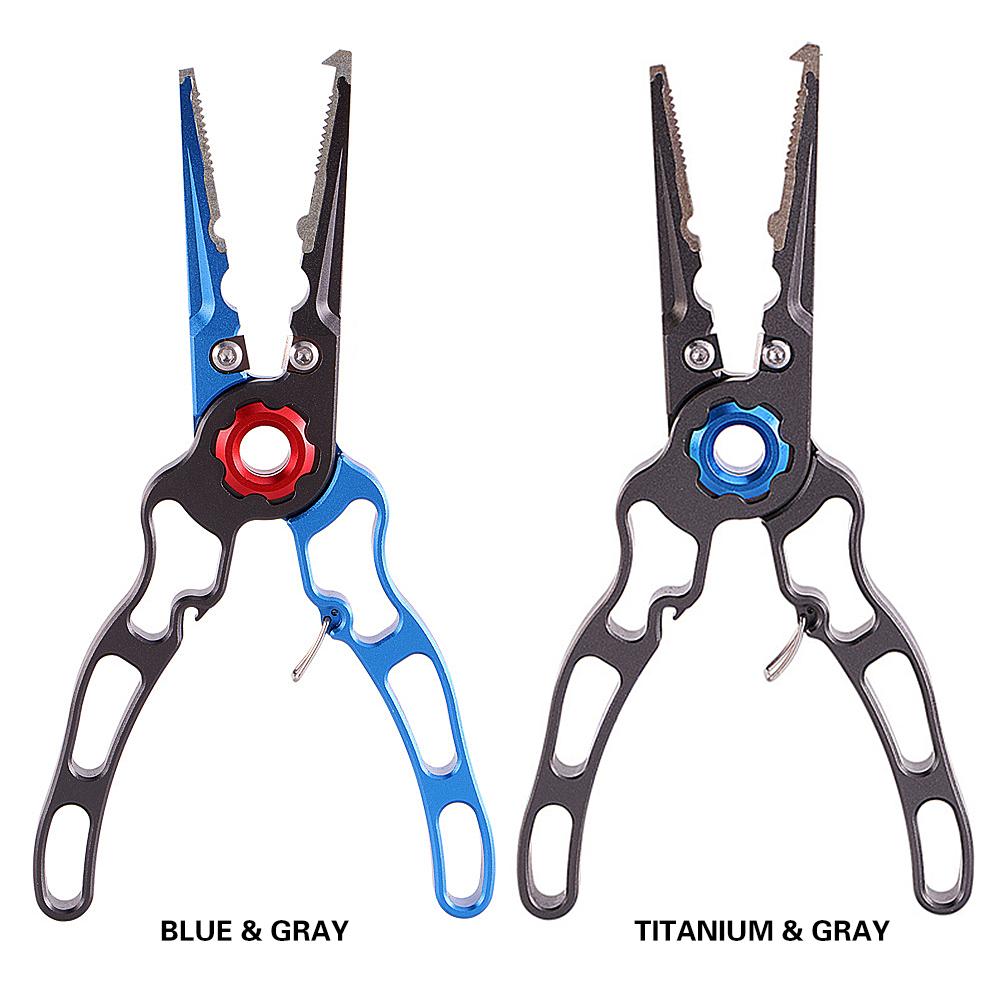 Aluminium Fishing Pliers Hook Remover Pliers Fish Holder Split Ring Tool Clip Clamp Line Cutter with Lanyard Storage Bag