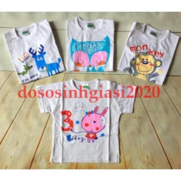 Set 10 áo sơ sinh cúc vai tay ngắn cho bé 2-22kg