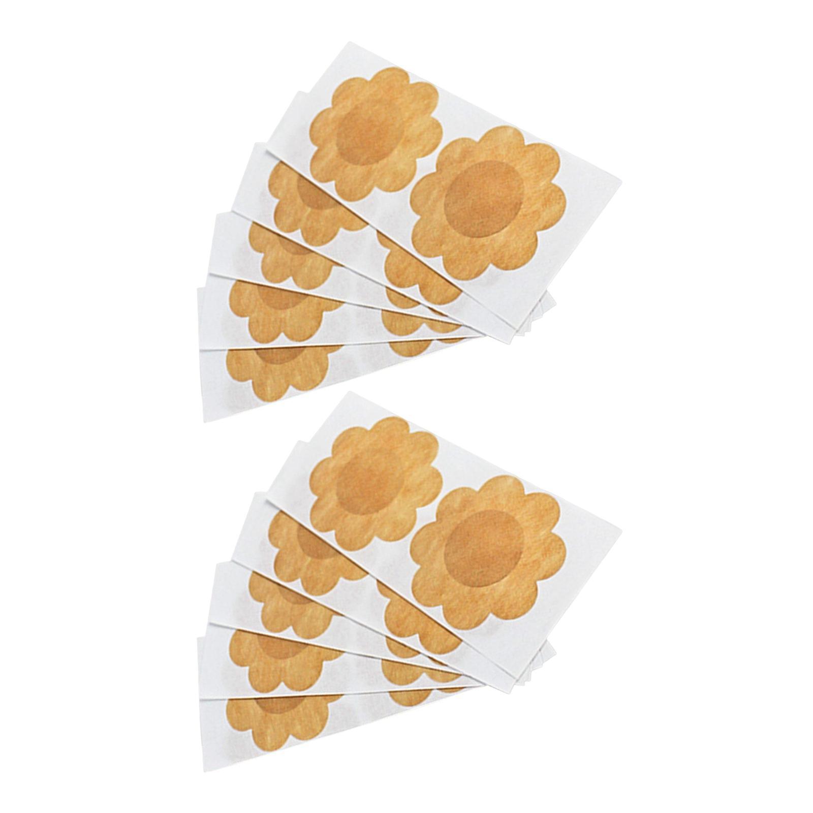 20 Pieces Nipples Cover Breast Pasties Disposable Pad for Anniversary Khaki