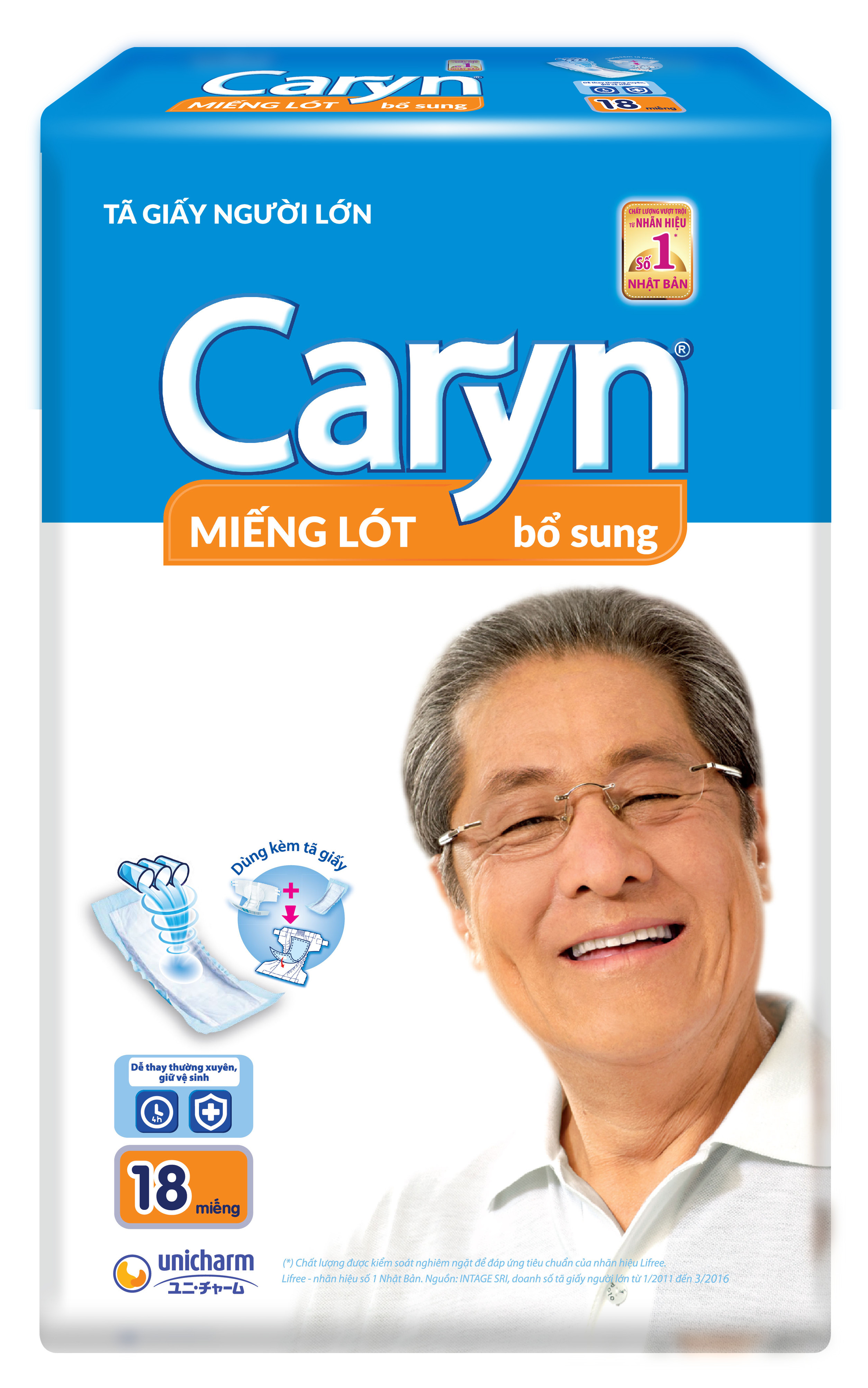 Miếng Lót Bổ Sung Caryn Dành Cho Người Lớn 18M (18 Miếng)