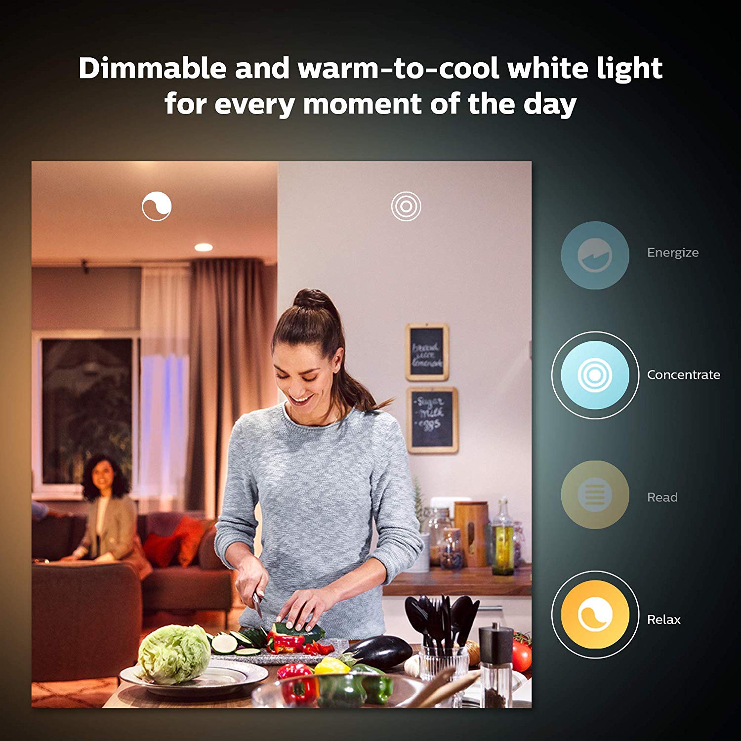 Bộ 2 Bóng Đèn Philips Hue White Ambiance Starter Kit (Ánh sáng Trắng - Vàng) - Hàng Chính Hãng