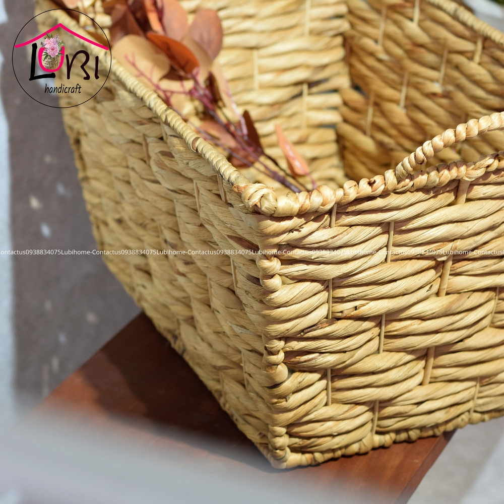 Lubihandicraft - Sọt đựng đồ đan lục bình hình chữ nhật côn đáy - bền đẹp