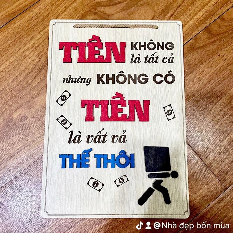 Tranh gỗ trang trí động lực T không là tất cả nhưng không có T là vất vả thế thôi có dây treo tặng kèm đinh 3 chân