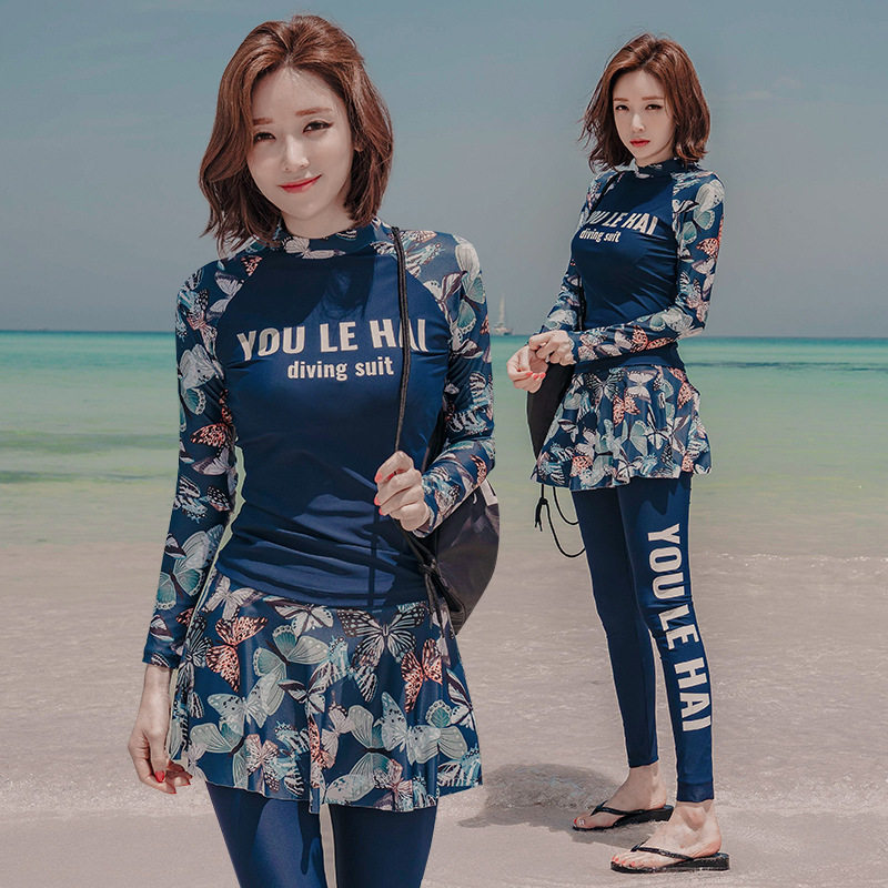 Đồ bơi nữ, set 3 món tay dài quần dài, chất vải mềm mại kiểu dáng trẻ trung, hiện đại có size từ 40kg đến 60kg