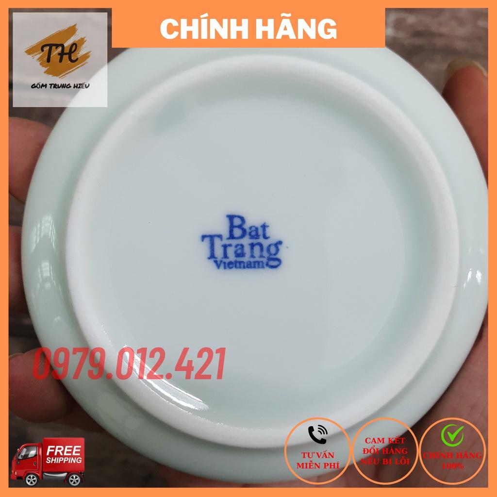 Bộ chén đĩa lẻ uống trà xanh men lam Bát Tràng cao cấp tích trúc lâm thất hiền