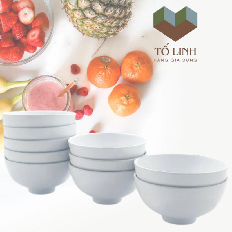 Combo 10 chén cơm sứ trắng 4.5 inch HC-VN,,Set 10 chén cơm sứ trắng Việt Nam