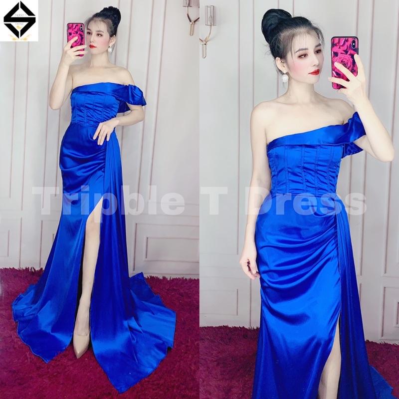 Đầm maxi body dạ hội lệch 1 vai sang trọng xẻ đùi TRIPBLE T DRESS - size S/M/L - MS206Y