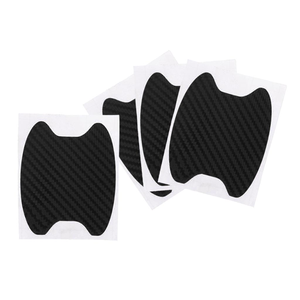 4 Pcs Carbon Fiber Anti Scratch Car Door Handle Protective Film