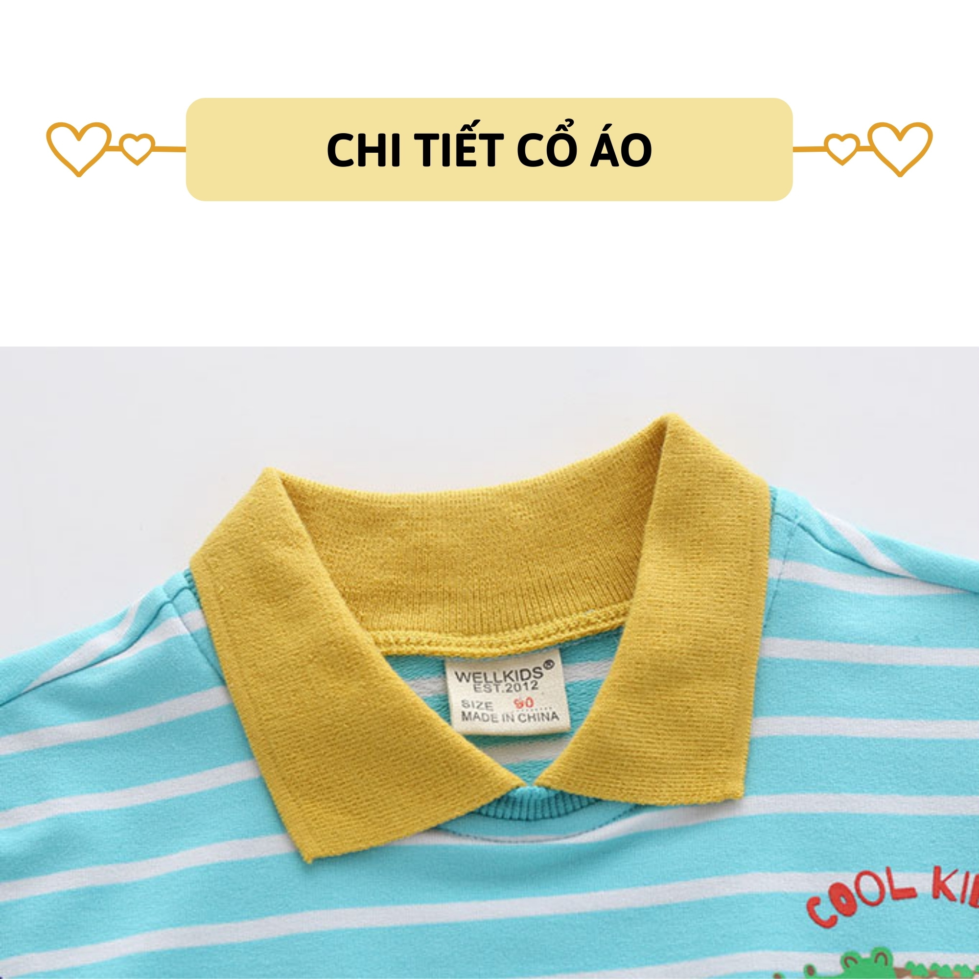 Áo thun nỉ bé trai dài tay 27Kid WELLKIDS áo cổ bẻ da cá đi học nam cho trẻ từ 2-8 tuổi BLSS7