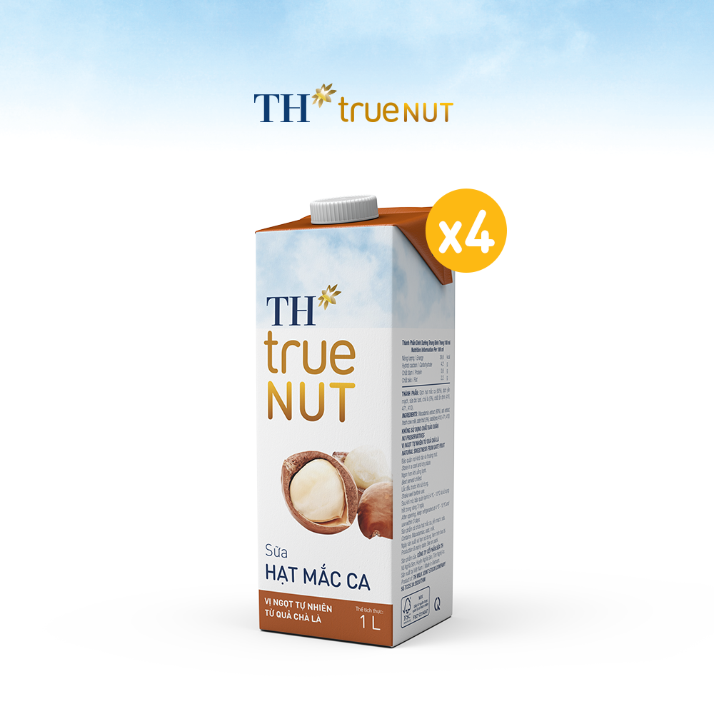 Combo 4 Hộp sữa hạt mắc ca TH True Nut 1L (1L x 4)