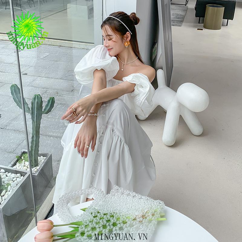Đầm Voan Tay Phồng Phong Cách Cổ Điển Thanh Lịch Dành Cho Nữ