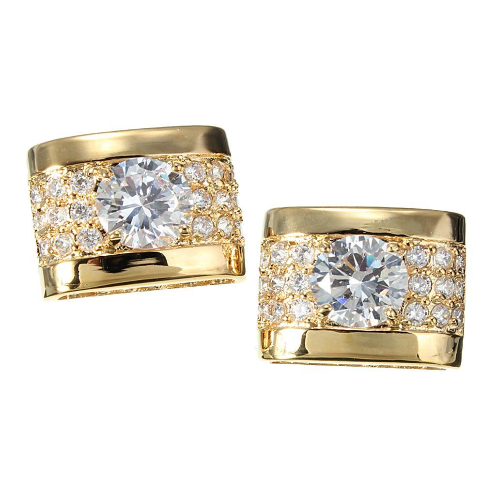 Unique Mens Brass Rectangle Formal Cuff Links Fashion Male Gift