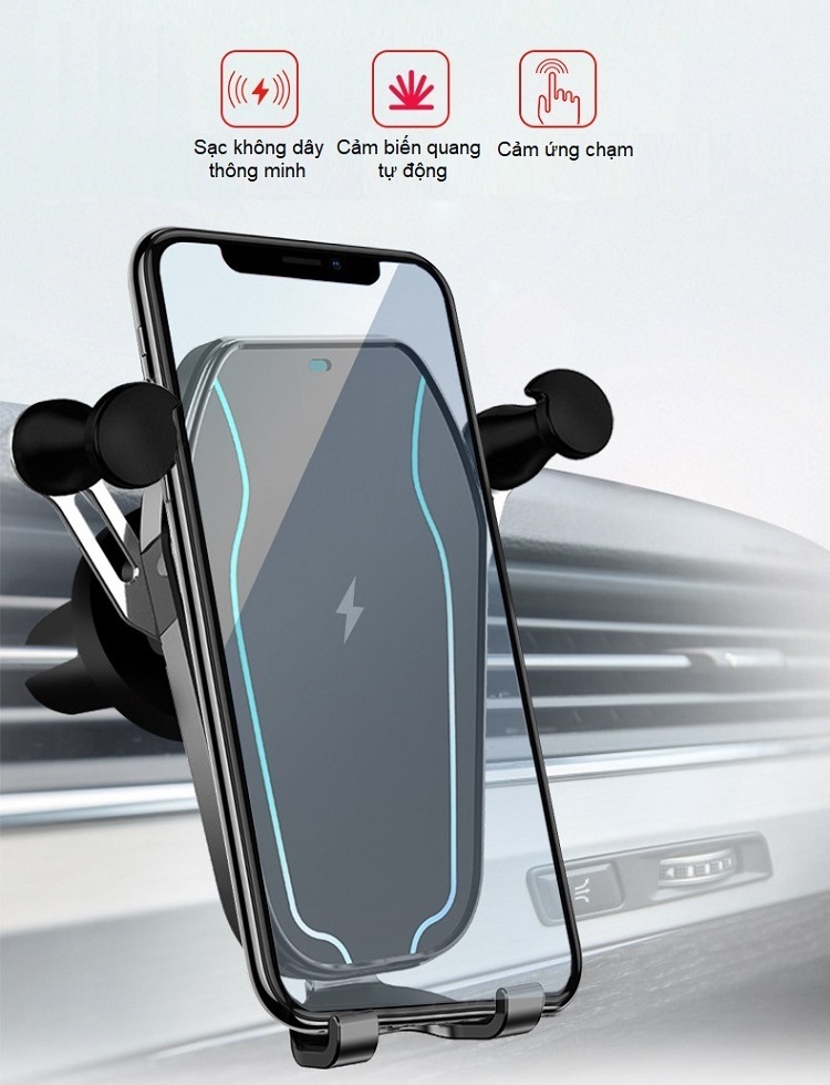 Giá đỡ điện thoại gắn ô gió trên ô tô xoay 360 độ