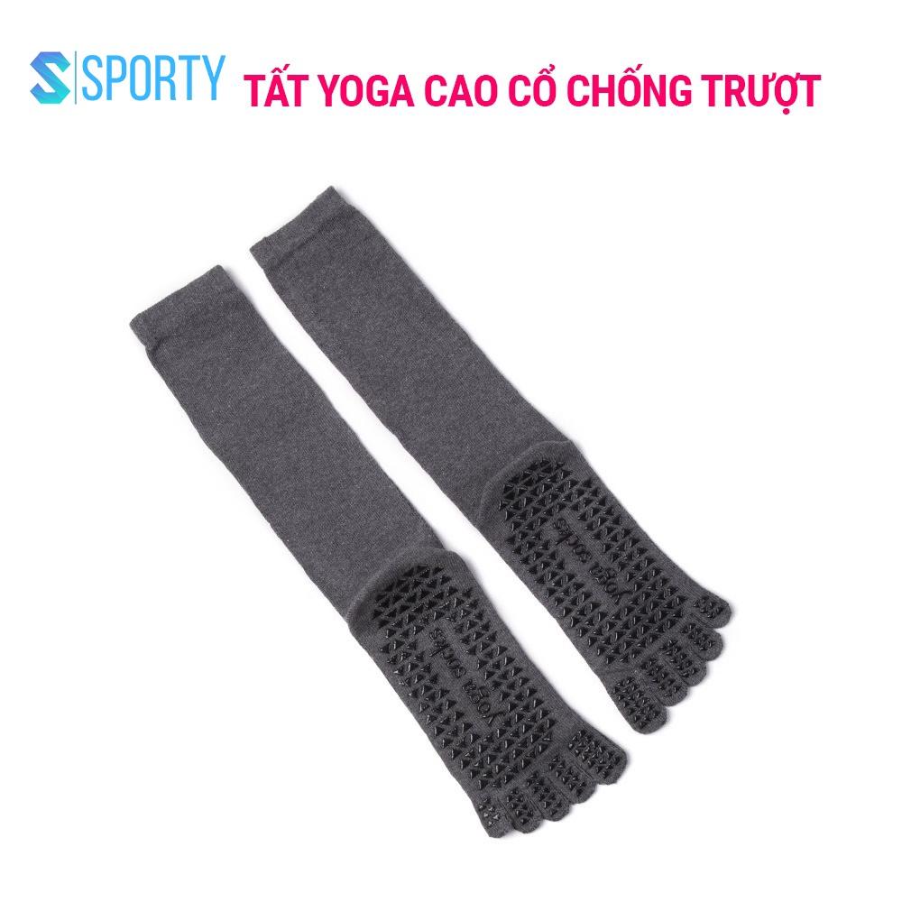 Tất Yoga Chống Trượt Cổ Cao vớ Yoga tập thể dục chống trượt êm ái, tránh hôi chân, đảm bảo an toàn